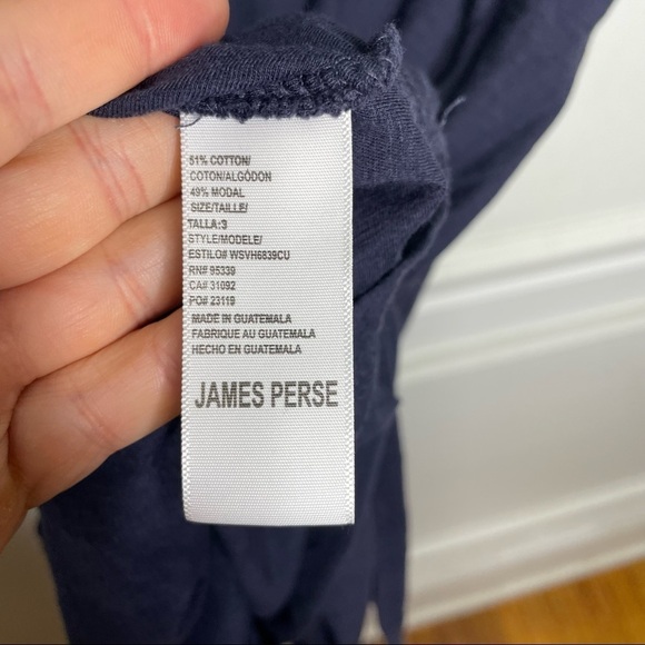 Standard James Perse Navy Blue Rolled Sleeve T-shirt Dress Womens 3 US M - Picture 6 of 8